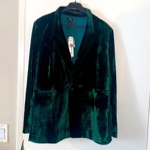 Happily Grey x Aqua Blazer In Emerald Green SizeL